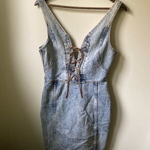Santana Vintage Denim Lace-Up Dress